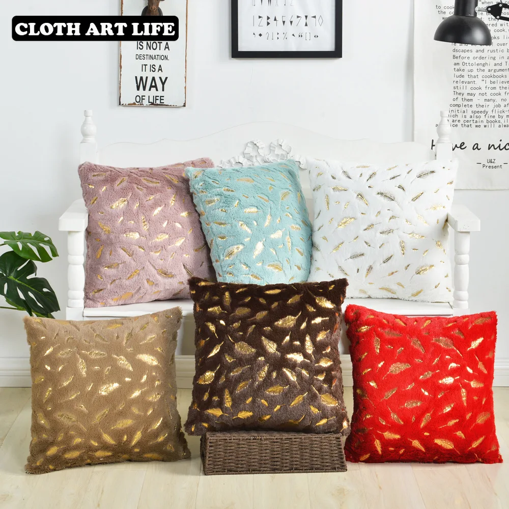 

Fashion Feather Fur Decorative Cushion Cover Home Plush Pillow Case Bed Room Pillowcases Decoration Sofa Throw Pillow covers