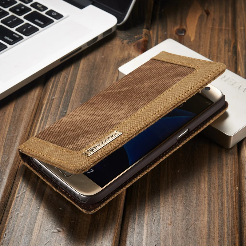 Тканевый кожаный чехол для Samsung Galaxy S9 S7 S6 Магнитный Флип кошелек чехол|case for iphone|s6