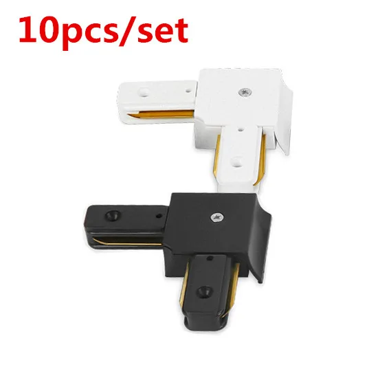 10pcs Connector-L 20 шт./компл. 1 м светодиодный Трек Светильник рельс алюминиевый трек освещение приспособление направляющей Универсальные рельсы железнодорожных путей 2 провода видео-телефон двери однофазный версия - Испускаемый цвет: 10pcs Connector-L