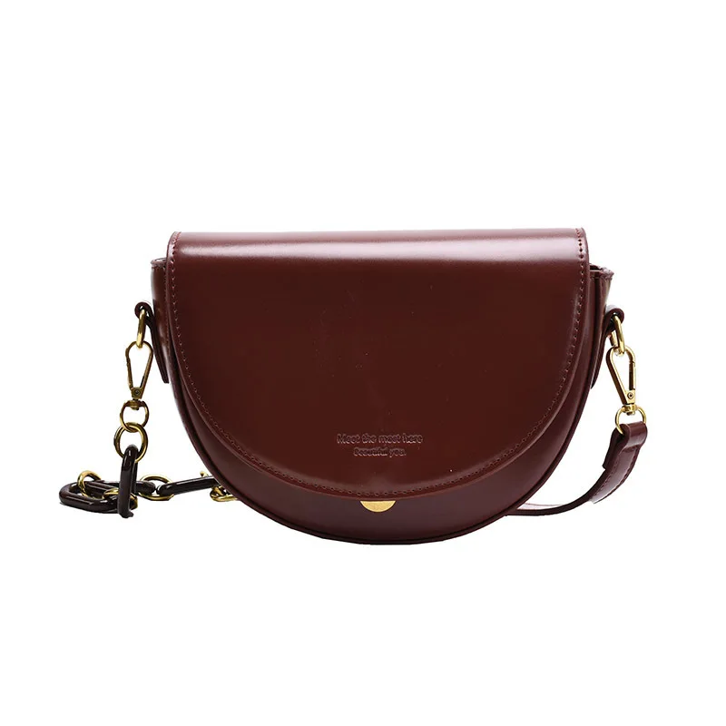 

New small bag 2021 new trendy fashion simple one shoulder messenger bag women's bag atmospheric soft leather saddle bag