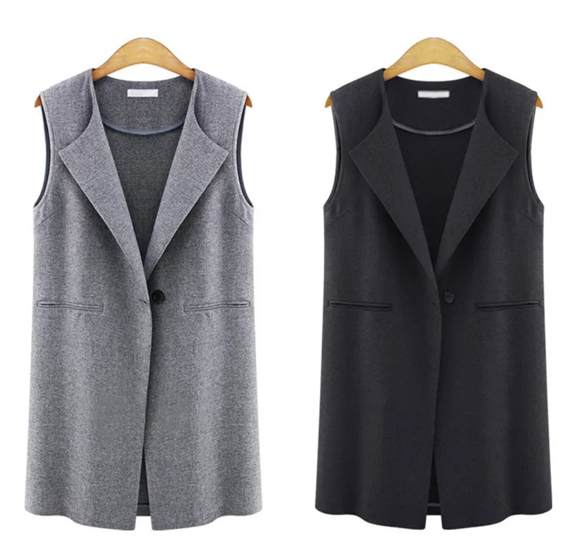 

Women's Vest Sleeveless Jacket Single Button Simple Women's Vest Women's Spring Vest Lapel Casual Vest