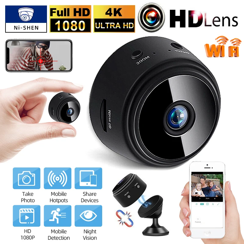Mini IP Camera Recorders Wireless WiFi HD 1080P Network Monitor Security Cam A9 work with little stars app | Электроника