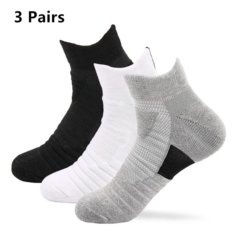 

3 Pairs/lot Basketball Socks Man Long Thickening Towel Bottom Cotton Socks Outdoors Run Badminton Tennis Middle Tube Sport Socks