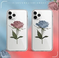 fashion red rose flower leaf phone case for iphone 11 12 11pro max xr xs max x 7 8 plus se 2 12pro shockproof bumper clear cover