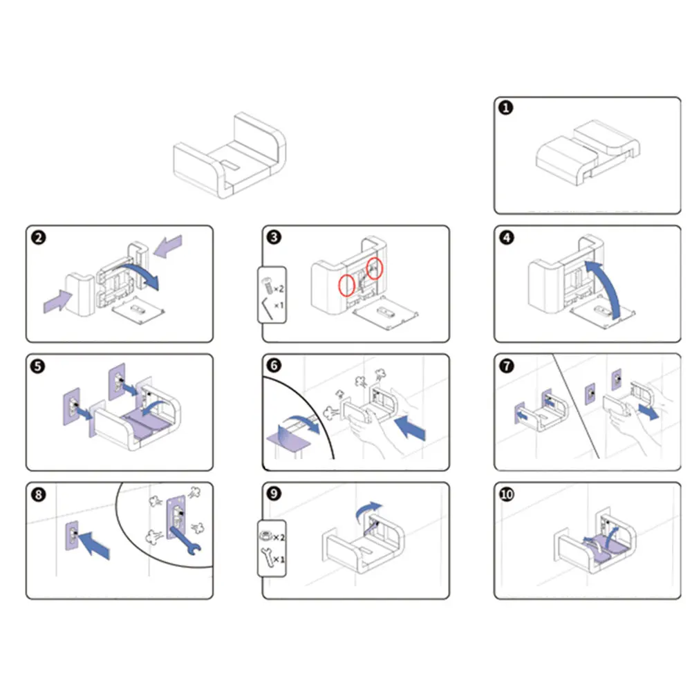 Держатель для унитаза пластиковый водонепроницаемый стеллаж ванной комнаты