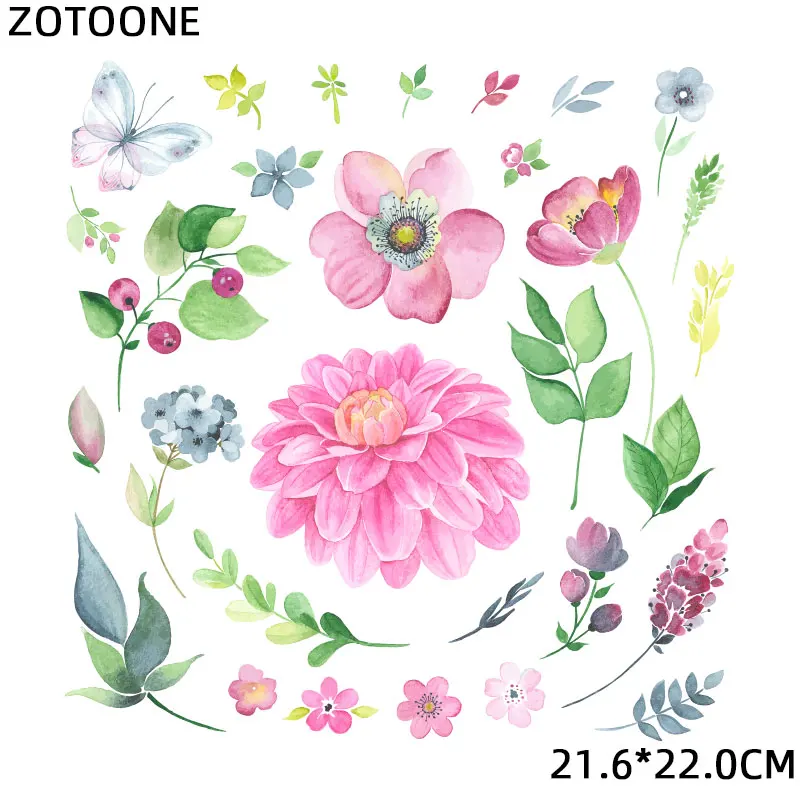 ZOTOONE большой размер нашивки с животными цветами для одежды утюгом а-образный Цвет