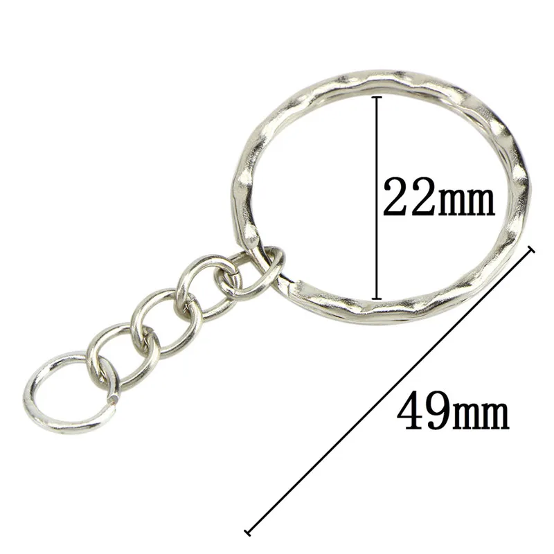

New 20/50pcs Stainless Key Chains Silvery Alloy Circle DIY 25mm Keyrings Jewelry Keychain Making Jewelry Accessories