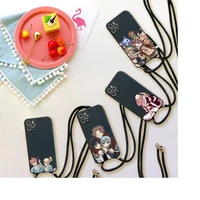fairy tail phone case for iphone 7 8 11 12 x xs xr mini pro max plus strap cord chain lanyard soft