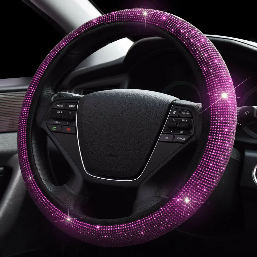 

Universal Steering Wheel Cover Decorative Diamond Pink /37-38cm 15\\\\\\'\\\\\\'