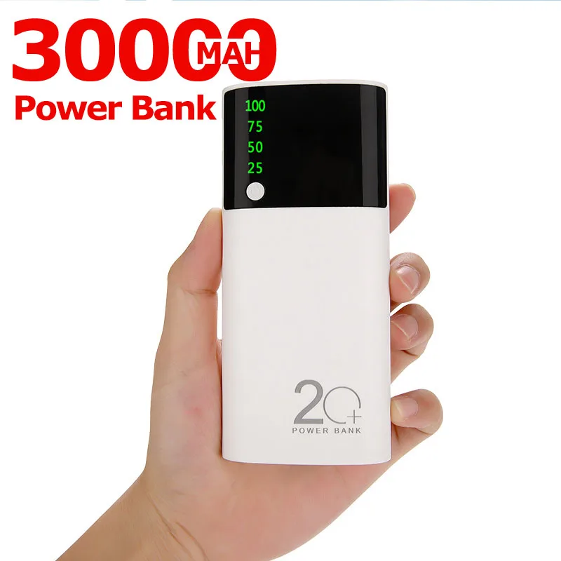 Внешний аккумулятор со светодиодной подсветкой 30000 мАч|Аккумуляторы для