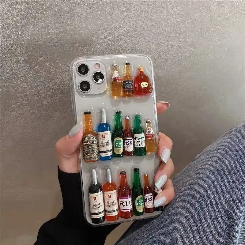 

Supermarket Bottle Funny Stich Phone Case Transparent Mobile Phone Case For Iphone 6 7 8 Plus X Xr Xs 11 12 Mini Pro Max