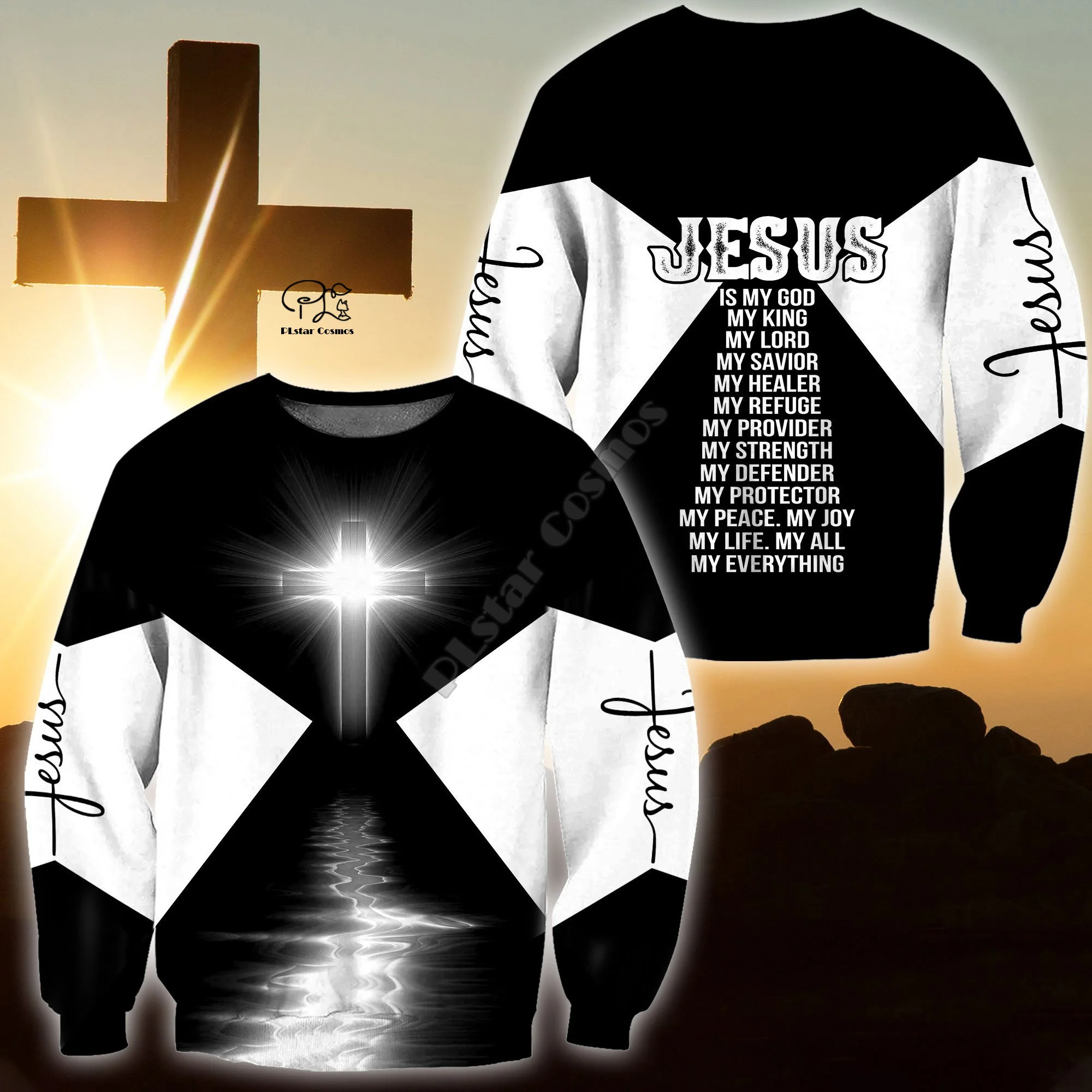 

PLstar Cosmos NewFashion Christian Bible Faith Jesus God Lion Retro Art Streetwear Tracksuit 3Dprint Men/Women Casual Hoodies D7