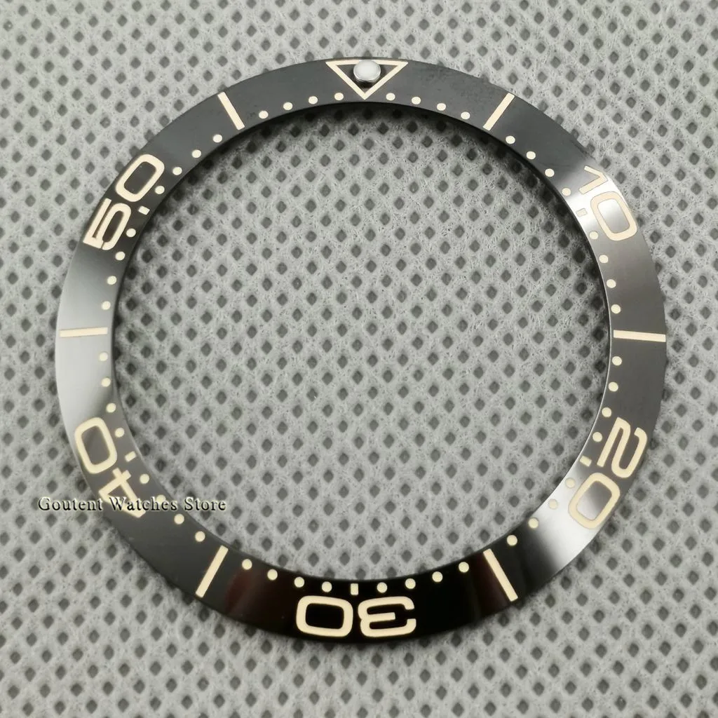 

38mm Black/Blue Watch Bezel Insert Yellow Number Ceramic Bezel Insert Watch Parts Fit 40mm Parnis Automatic Watch