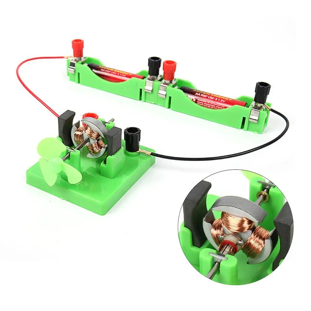 

Direct Current Motor Model with Fan Physical Circuit Experiment Kids Science Toys Electricity Learning Physics Educational Toys