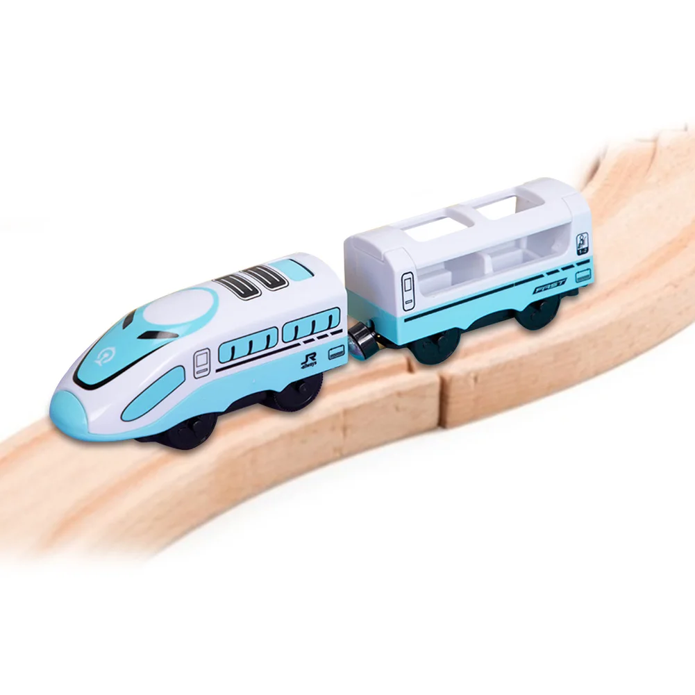 

Locomotive Train Magnetic Rail Toy Compatible With Wooden Track Electric Car Trains Model Car Toy For Boys Kids