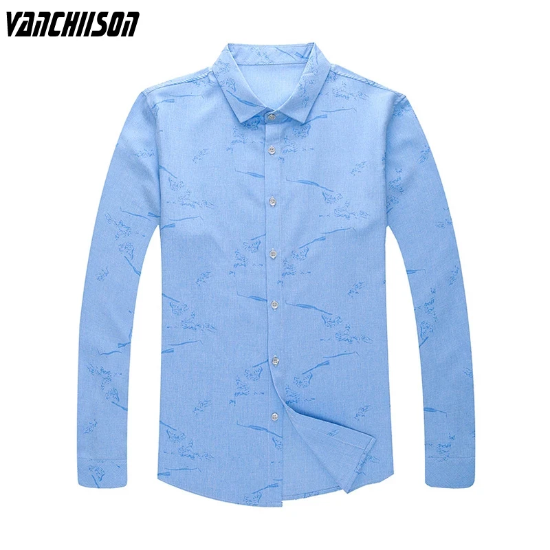 

Mens Brand Shirt Casual Print 60% Cotton 40% Polyester for Young Spring Summer Broadcloth Long Sleeve Turndown Collar A08231417
