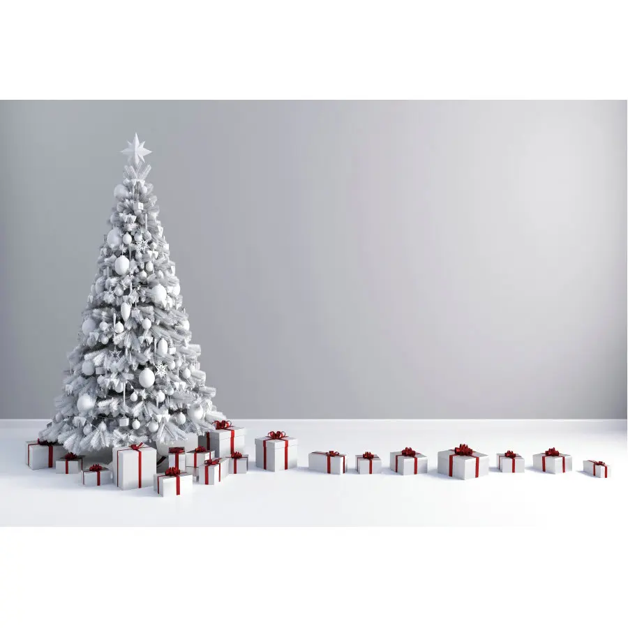 

Grey Christmas Tree Gift Box Backdrops Newborns Christmas Xmas Decor Background Family Holiday Party Decor Photo Booth Props