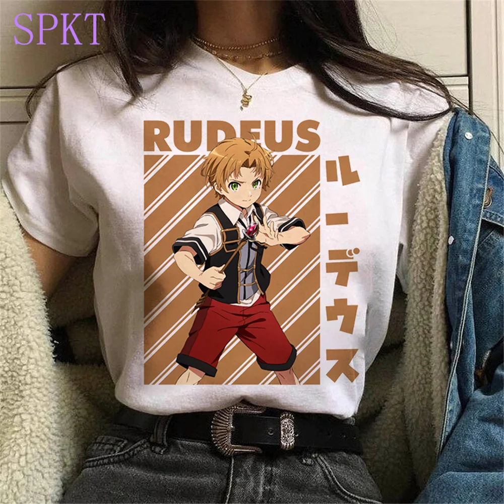 

Kawaii cartoon anime Mushoku Tensei Rudeus Tees Mushoku Tensei Jobless Reincarnation t shirt women punk top women/men's T-Shirts
