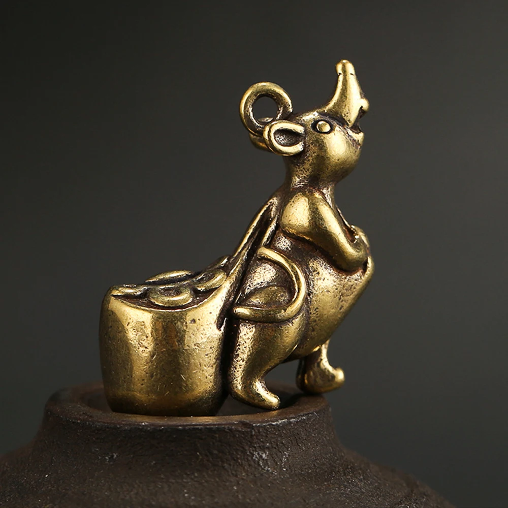 Брелок для ключей мышь кулон медная крыса форма брелок кошелек драгоценностей