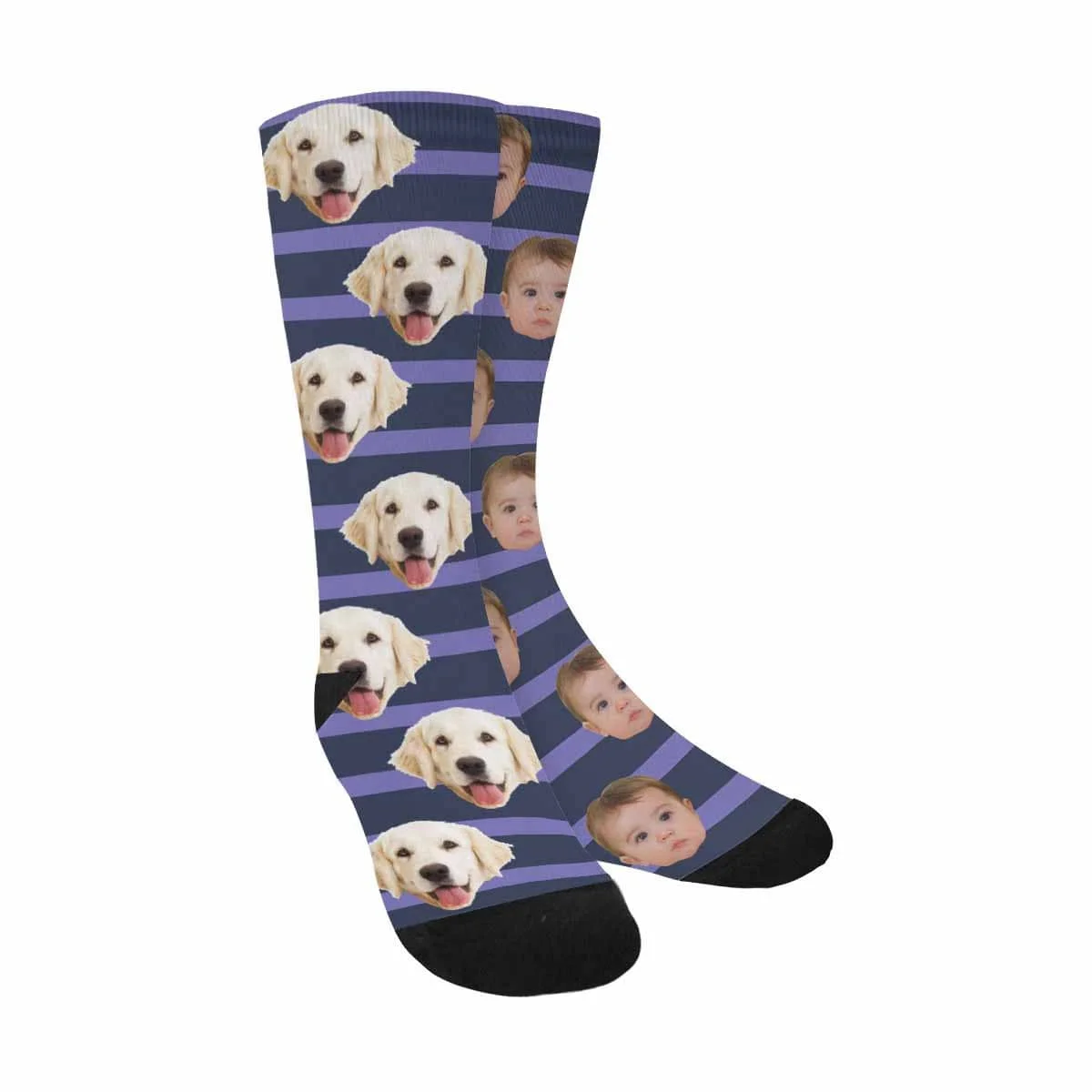 

Custom Face Strips Sublimated Crew Socks