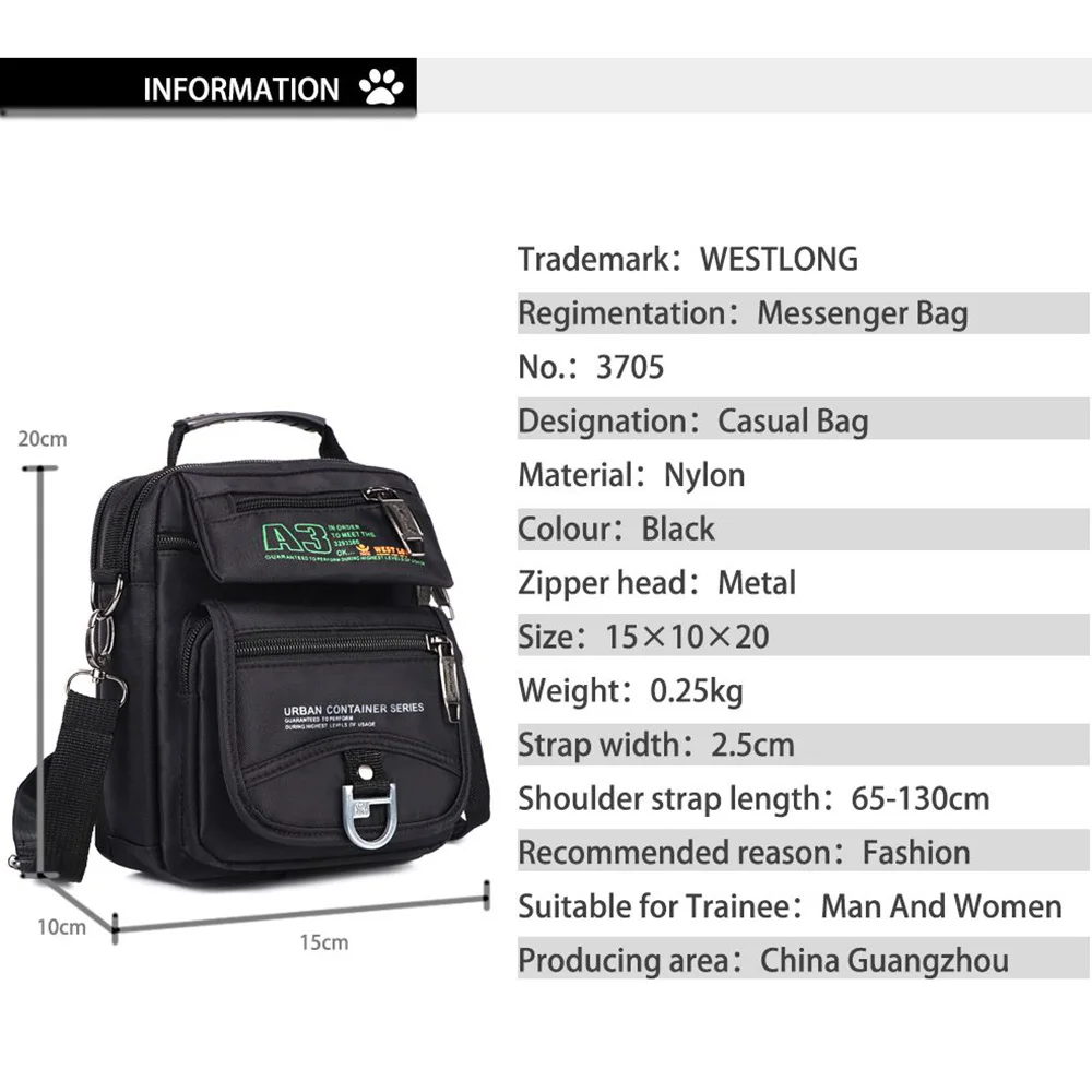 

New Men Messenger Bags Casual Multifunction Small Travel Bags Waterproof Style Shoulder Fashion Military Crossbody Bags