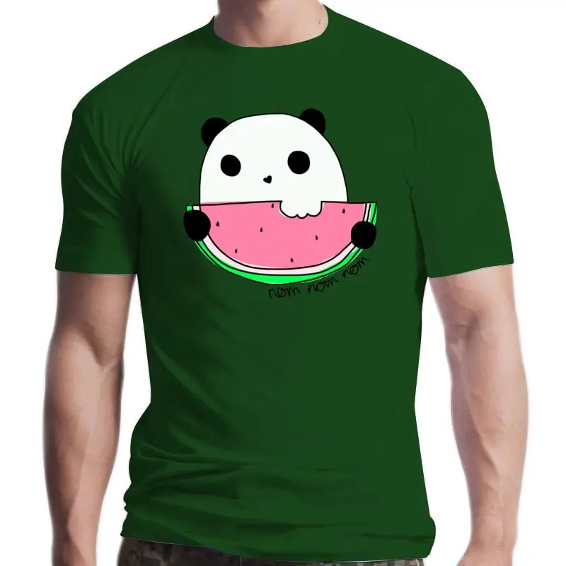 

New Lovers Day Crew Neck 100% Cotton Men T Shirts Unique Cute Panda Watermelon T-shirts 2018 2021 Arrival Drop Shipping