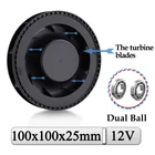 1 шт. Gdstime вентилятор 12 В постоянного тока 100 мм 100 мм x 100 мм x 25 мм новый центробежный турбоохладитель 10 см 100x25 мм двойной шар Турбовентилятор вентилятор