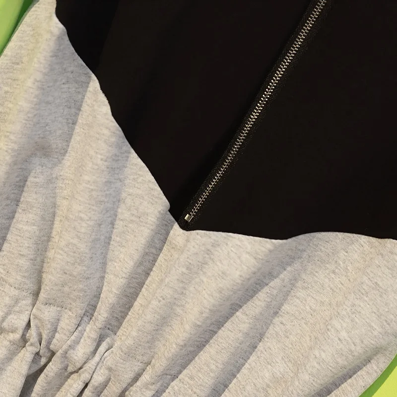 

YAGENZ Spring Clothes Dress Women Long sleeve Mini Dress for Women Hooded Plus size Dress Fashion Zipper Vestidos De Verano 696