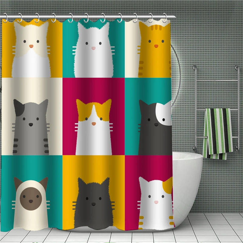 Занавески для душа в стиле хиппи водонепроницаемая ткань полиэстер с принтом