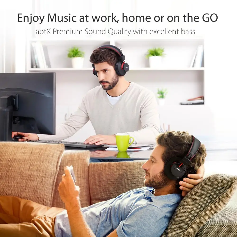 Bluetooth-наушники с микрофоном для ПК aptX Hi-Fi 40 часов | Электроника