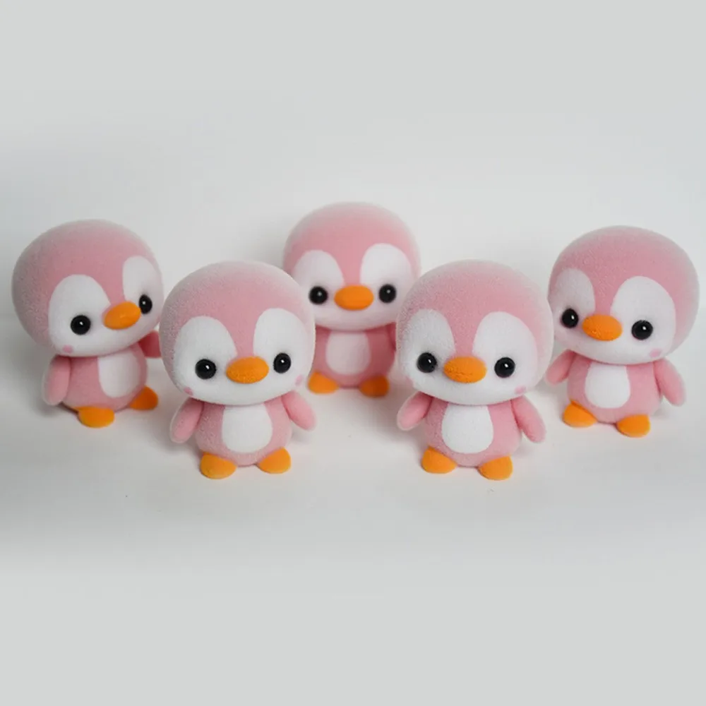 5 см мини флокирующие украшения куклы пингвин 4 цвета кавайная кукла игрушка для