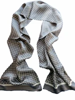 men 100 mulberry silk long scarf double layer silky neckerchief square design grey red