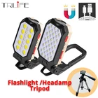 8000лм портативный светодиодный светильник для работы со вспышкой, светильник для штатива, водонепроницаемый фонарь с крючком, магнитная лампа, фонарь COB, USB Перезаряжаемый