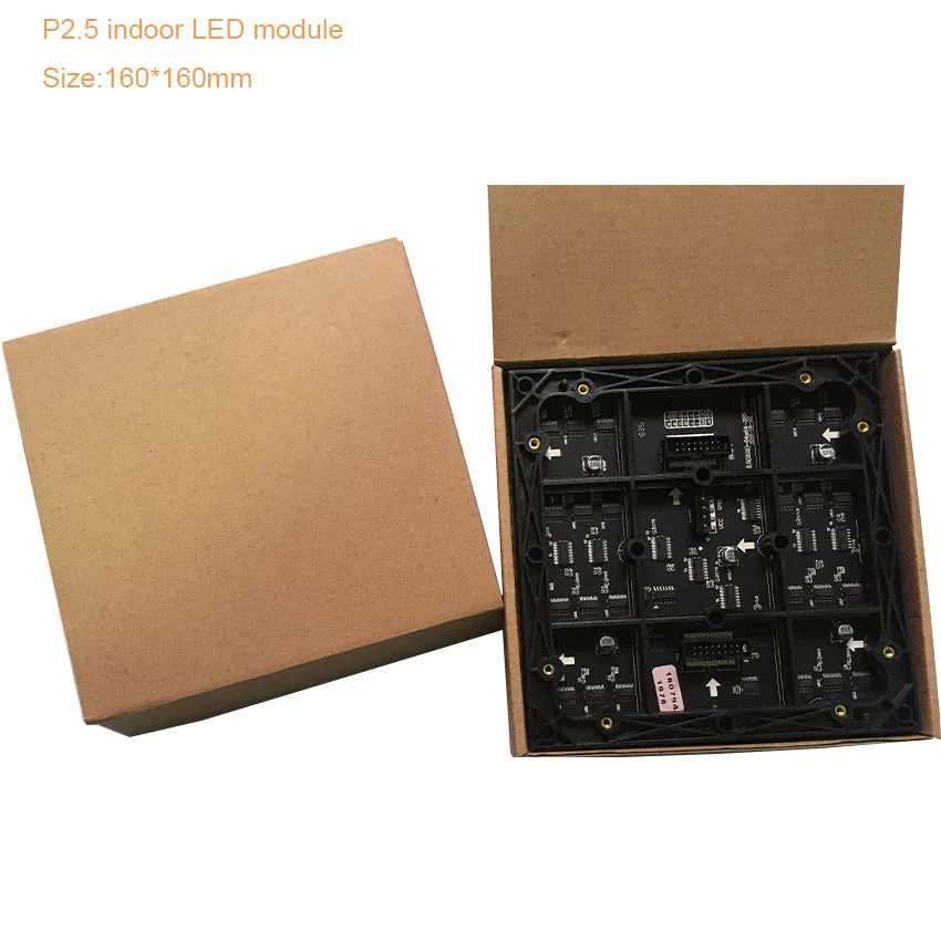 Полноцветный светодиодный модуль 64*64 пикселей для помещений 160x160 мм P2.5