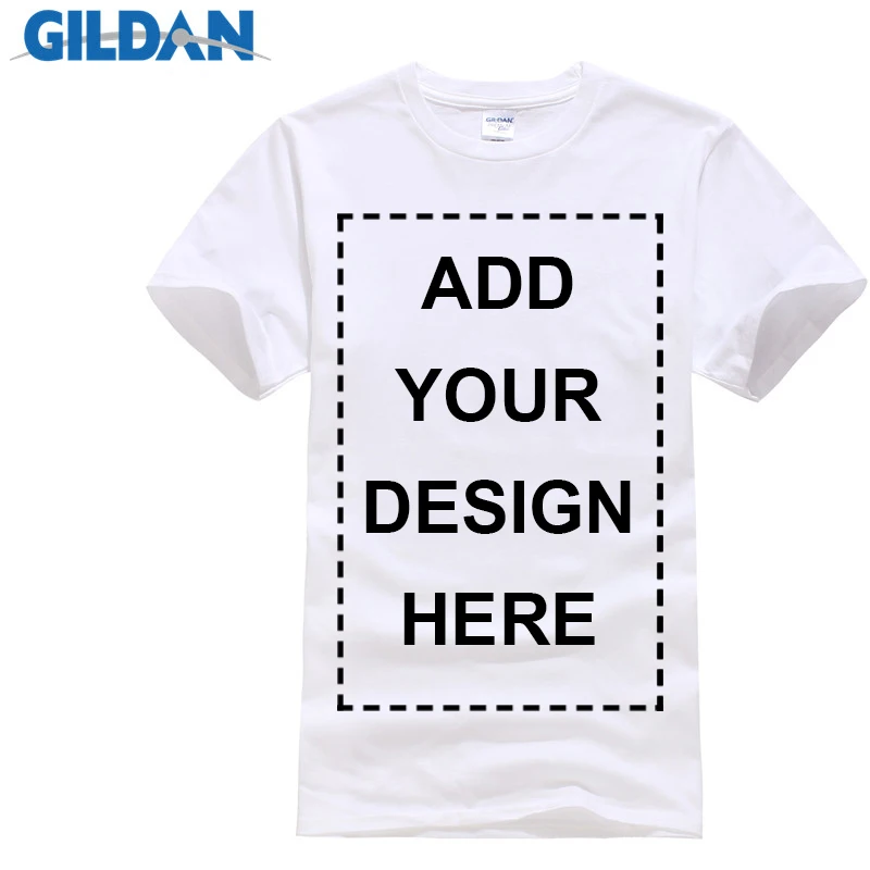 Мужские футболки GILDAN на заказ однотонные облегающие с коротким рукавом мужские