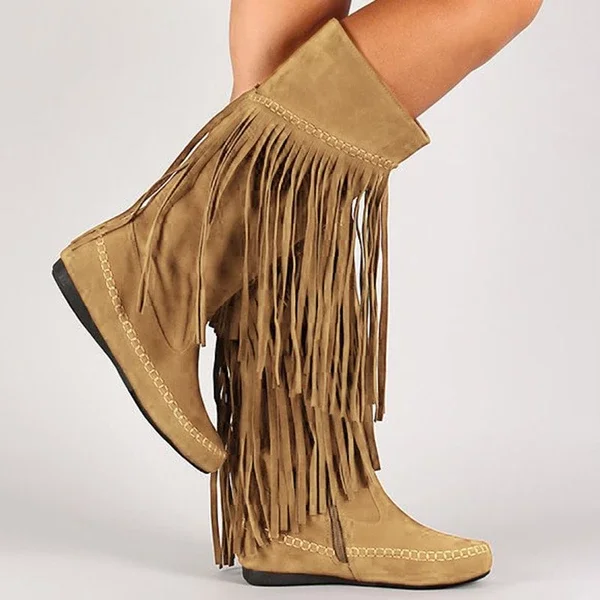 2019 г. Осенние ботинки на каблуке в богемном стиле Этнические женские до середины