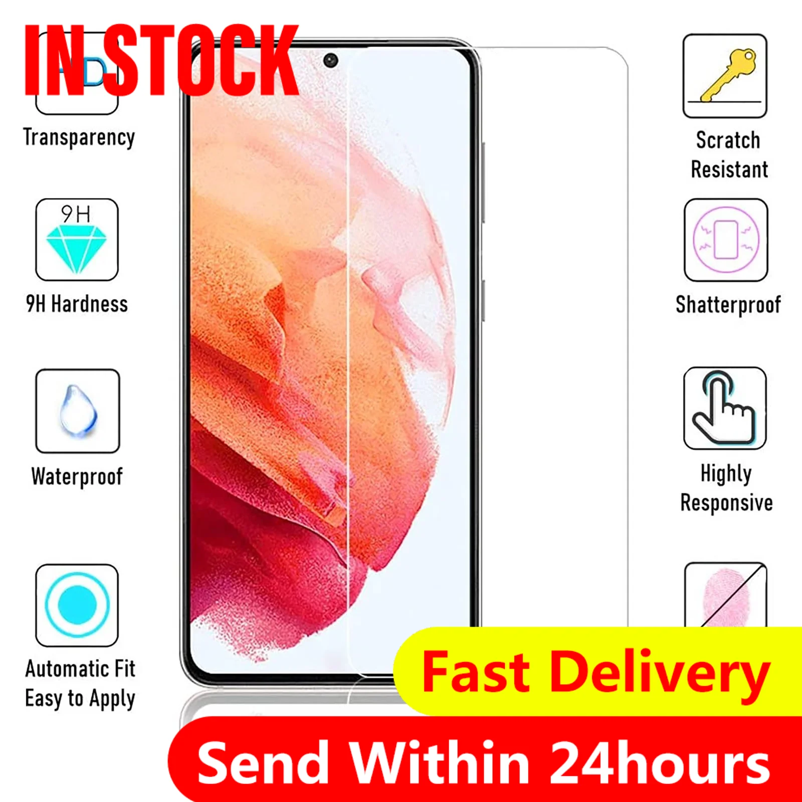 

1/2/3/4/5 шт. закаленное стекло, пленка для Samsung S21 Plus, прозрачные закаленные очки, Защитная пленка для экрана Samsung 6,7 дюйма #3
