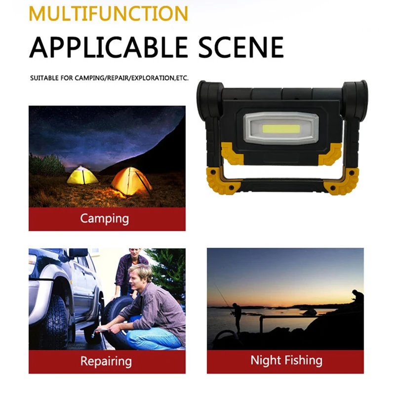 

LED Work Light Rechargeable Folding Flood Light 20W 1500LM Portable Outdoor Stand Work Lights with Rotation