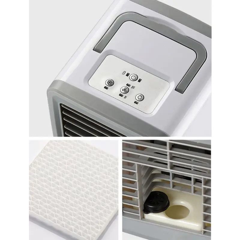 

USB Mini Portable Air Conditioner Humidifier Purifier 7 Colors Light Desktop Air Cooling Fan for Office