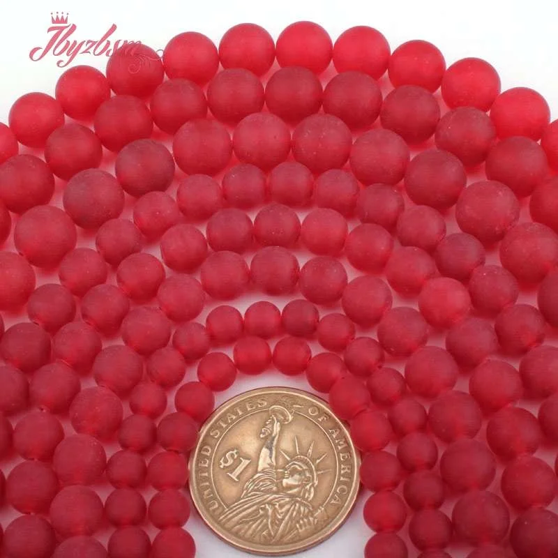 Матовые Круглые бусины 6 8 10 мм шарики красные нефриты каменные для