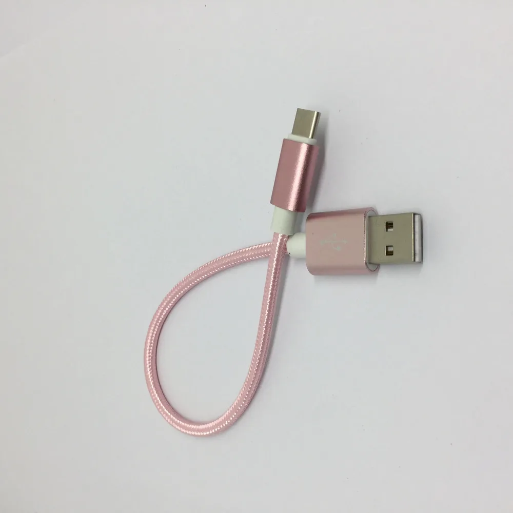 

25cm New Short Nylon Charger 2.4A Data Cable Micro USB Type C Cable For iphone huawei Android Power Bank Phone Cables