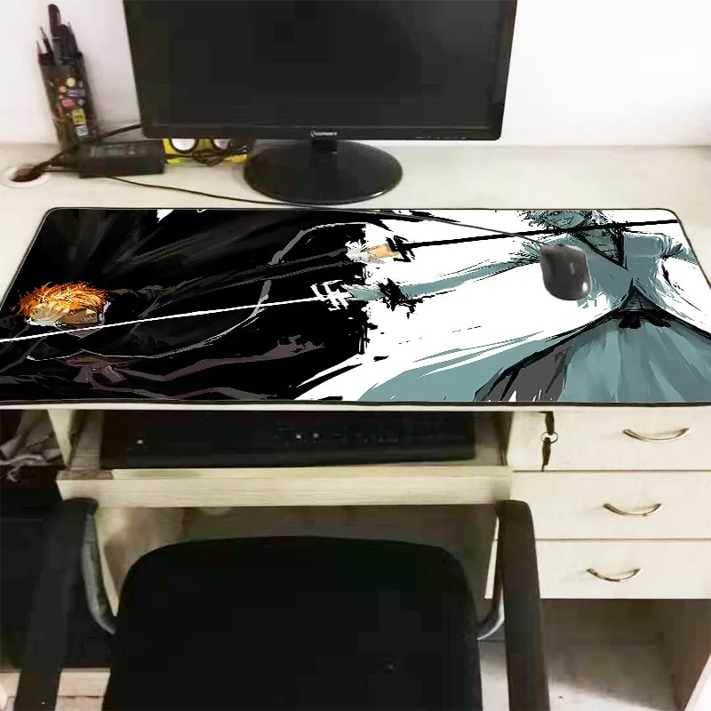 Mairuige 90X40CM черный белый цвет отбеливатель Мышь колодки компьютер Аниме Коврик для