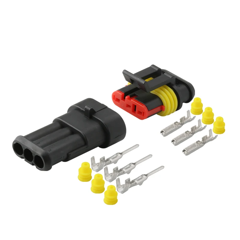 

5 комплектов 3-контактный водонепроницаемый Электрический проводной автомобильный разъем вилка для автомобиля