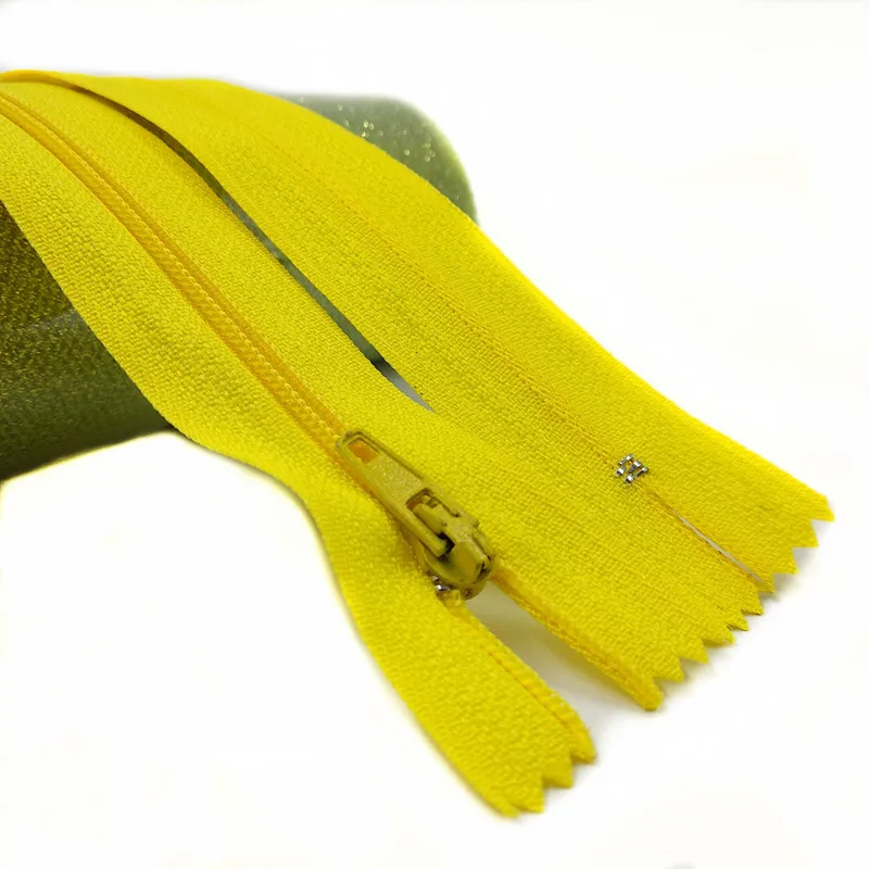 Yellow 2pcs 20 см смолы невидимые молнии фиолетовый оранжевый зеленый черный DIY нейлон катушки молнии для швейной одежды 2 шт./лот - Цвет: Yellow 2pcs