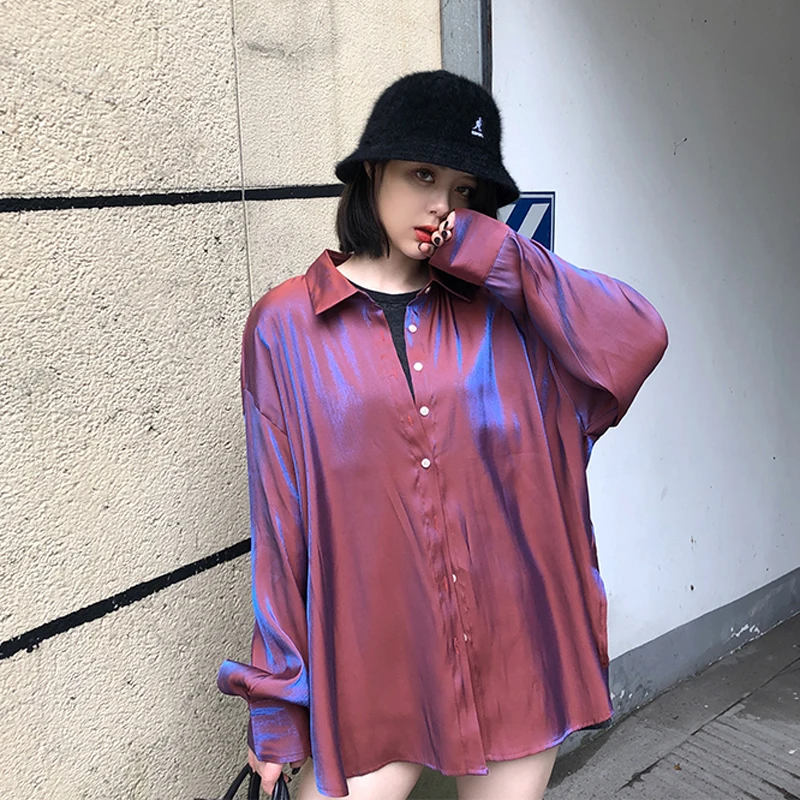 Блузка женская Светоотражающая с длинным рукавом осень 2021 | Женская одежда