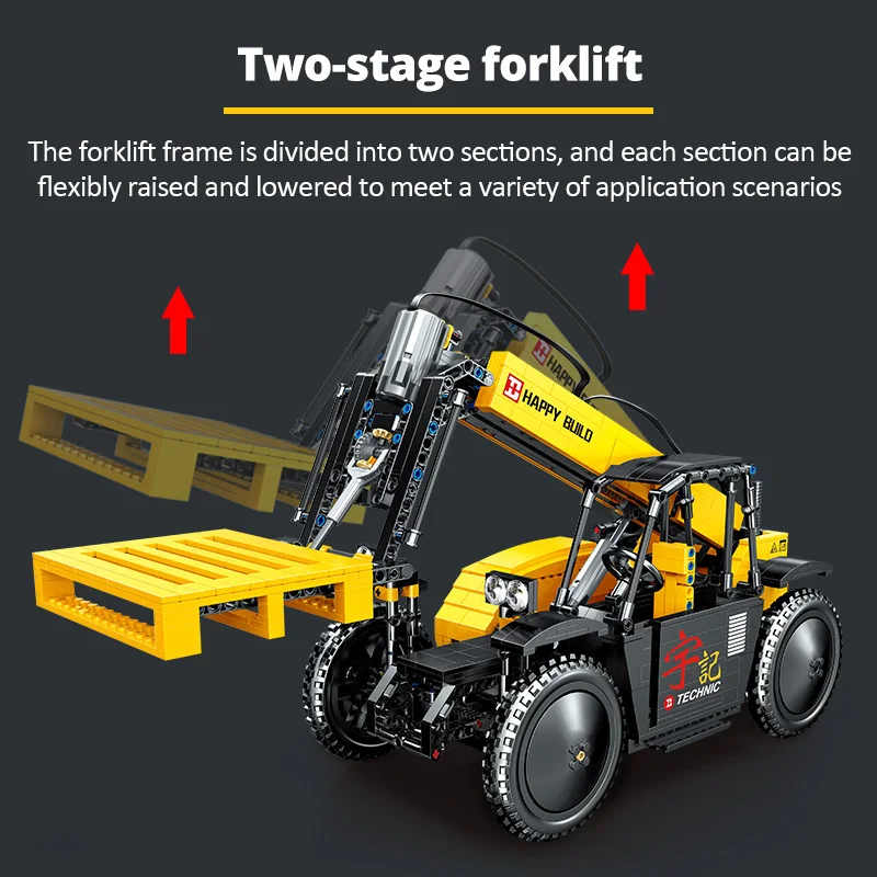 

1458pcs City Engineering Forklift RC Car Building Blocks APP Remote Control Crane Vehicle Bricks Toys For Kids Gifts