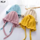 Шапка принцесса для маленьких девочек, кружевная вязаная зимняя шапка для новорожденных, шапочка для малышей, детские шапки, детская шапка для девочек, теплая шапка для новорожденных 6-36 месяцев