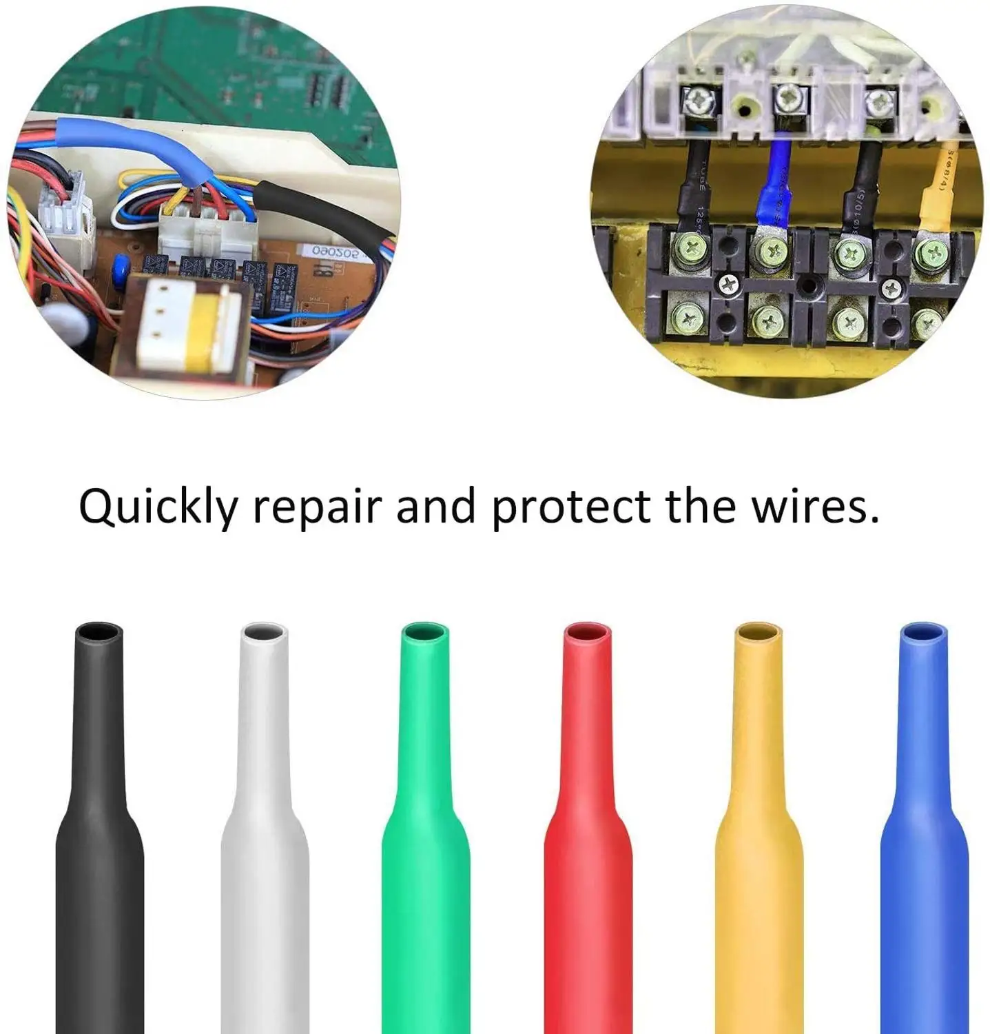 Набор полиолефиновых термоусадочных трубок в ассортименте 164 шт. изолированные