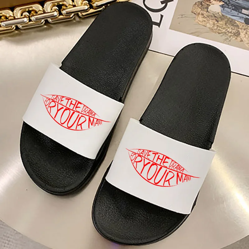 

Shoes For Women Summer House Flip Flops Lips Print Women Sandals Bathroom Non-slip Fashion Women Slippers Plus Size 41