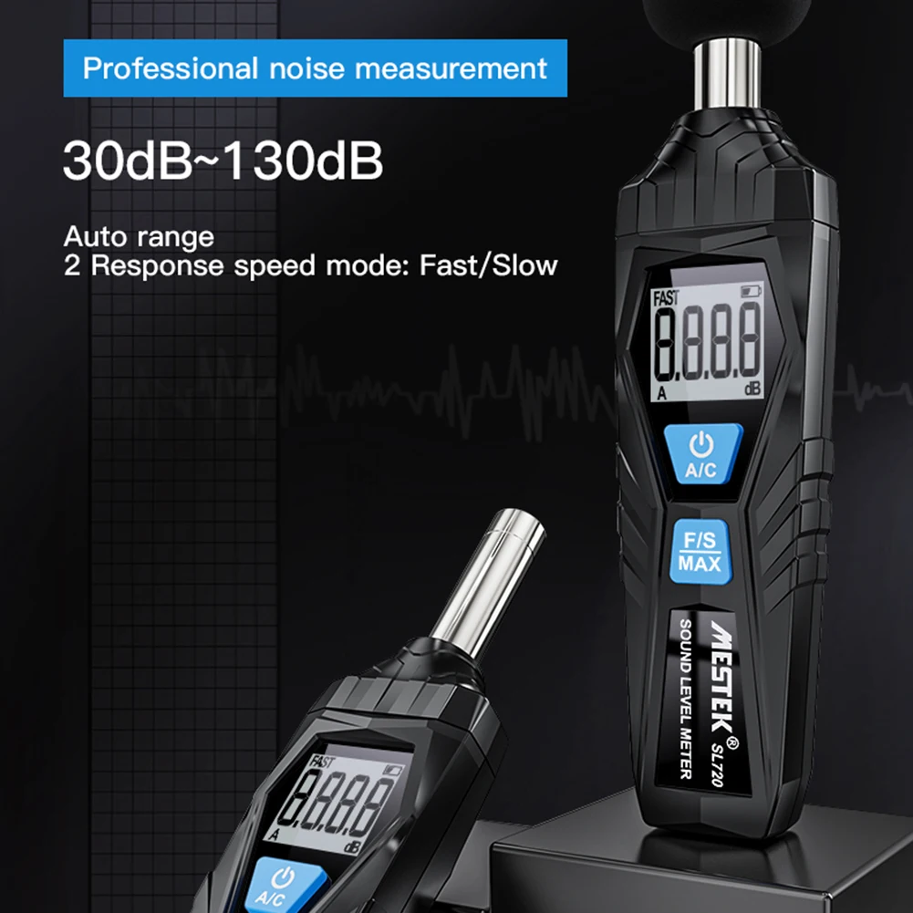 Шумомер измерительный прибор 30 130 дБ цифровой детектор уровня звука и